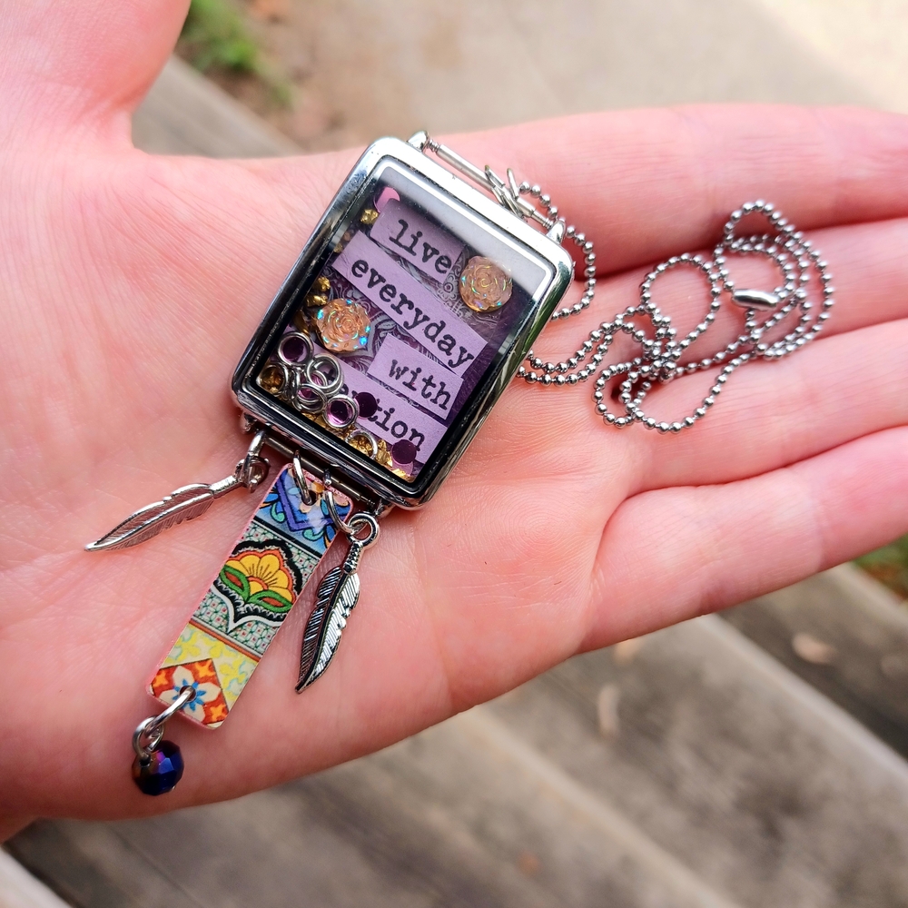 Colorful Inspirational Pendant Necklace - Picture 3 of 4